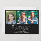 Faire-part Photo Puis Et Maintenant Graduation (Devant)