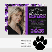 Faire-part photo Purple & Black Graduation