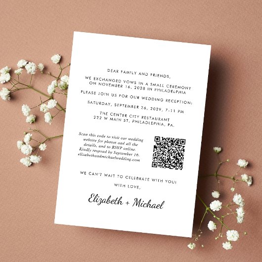 Faire-part Photo QR Code de mariage pour un bonheur éternel R