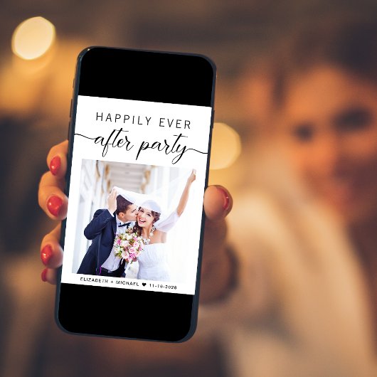 Faire-part Photo QR Code de mariage pour une fin heureuse réc