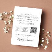 Faire-part Photo QR Code de réception de mariage pour vivre h