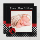 Faire-part Photo Red Black Ladybug (Devant / Derrière)