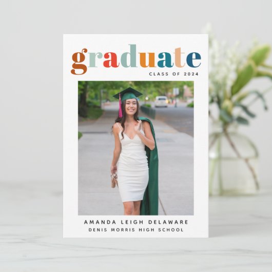 Faire-part photo Retro 2024 (Debout devant)