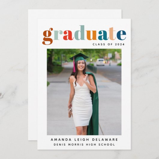 Faire-part photo Retro 2024 (Devant / Derrière)