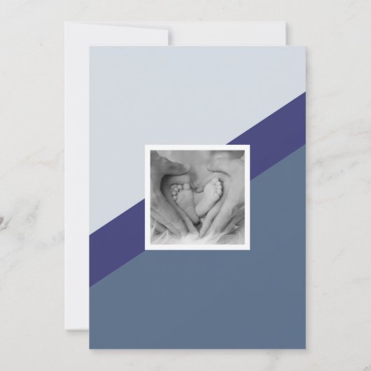 Faire-part Photo Retro Blue Baby Boy (Dos)