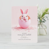 Faire-part Photo rose à peine éclos Announ (Debout devant)