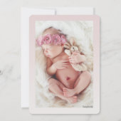 Faire-part Photo rose à peine éclos Announ (Dos)