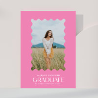Photo rose Diplômé de l'élémentaire cadre vague