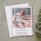 Faire-part Photo rose douce Accueillant nouveau-né bébé fille