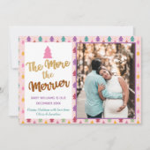 Faire-part Photo rose Noël Arc-en-ciel Grossesse (Devant)