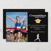 Faire-part Photo Runner félicitations diplômé (Devant / Derrière)