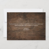 Faire-part photo Rustic Dark Wood Memorial (Dos)