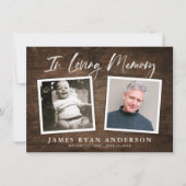 Faire-part photo Rustic Dark Wood Memorial (Devant)