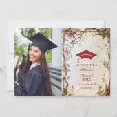 Faire-part Photo Rustic Fleur sauvage Graduation Party (Devant)