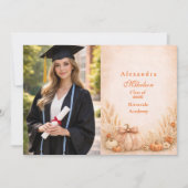 Faire-part Photo Rustic Gingham Pumpkin Fall Graduation (Devant)