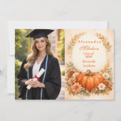 Faire-part Photo Rustic Pumpkin Floral Fall Graduation (Devant)