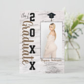 Faire-part photo Rustique White Birch Graduation (Debout devant)