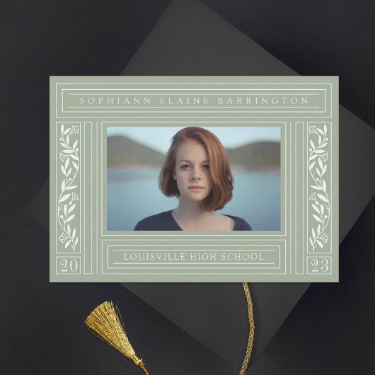 Faire-part Photo Sage Green Graduation