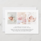 Faire-part Photo simple bébé Bonjour naissance (Dos)