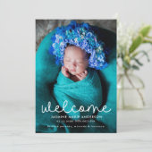 Faire-part Photo simple de bienvenue (Debout devant)