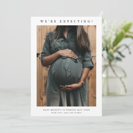 Faire-part Photo simple de grossesse (Debout devant)