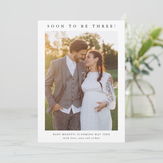 Faire-part photo simple de grossesse (Debout devant)