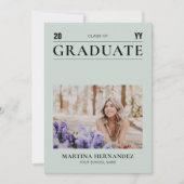 Faire-part photo simple d'obtention d'un diplôme d (Devant)