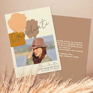 Faire-part Photo simple moderne Boho Terracotta Graduation