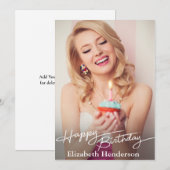 Faire-part Photo simple moderne d'anniversaire heureux (Devant / Derrière)