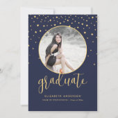 Faire-part Photo simple moderne de graduation de script (Devant)