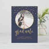 Faire-part Photo simple moderne de graduation de script (Debout devant)