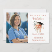 Faire-part Photo Soft Floral Tooth Graduation Party (Devant)