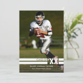 Faire-part photo sportive noir et blanc (Debout devant)