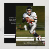 Faire-part photo sportive noir et blanc (Devant / Derrière)