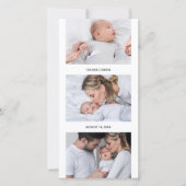 Faire-part Photo Strip Collage 4 Photo Naissance (Devant)