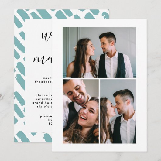 Faire-part photo trois après mariage (Devant / Derrière)