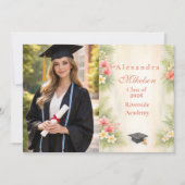 Faire-part Photo Tropical Hibiscus Floral Graduation (Devant)