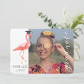 Faire-part photo tropicale de graduation (Debout devant)