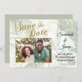 Faire-part Photo tropicale Enregistrer la date (Devant / Derrière)