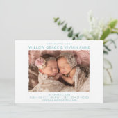 Faire-part Photo Twin Girl Naissance (Debout devant)