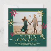 Faire-part Photo verte et rouge Grossesse de Noël (Devant)