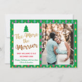 Faire-part Photo verte Noël Arc-en-ciel Grossesse (Devant)