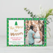 Faire-part Photo verte Noël Arc-en-ciel Grossesse (Debout devant)