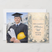 Faire-part Photo Vintage Architecture Drawing Graduation (Devant)