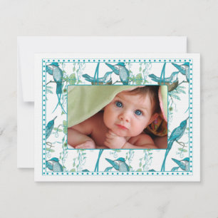 Faire-part photo vintage pour bébé famille d'oisea