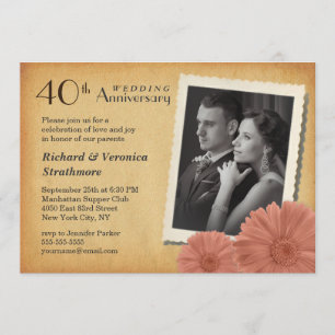 Faire-part photo vintage pour les 40 ans de Daisy