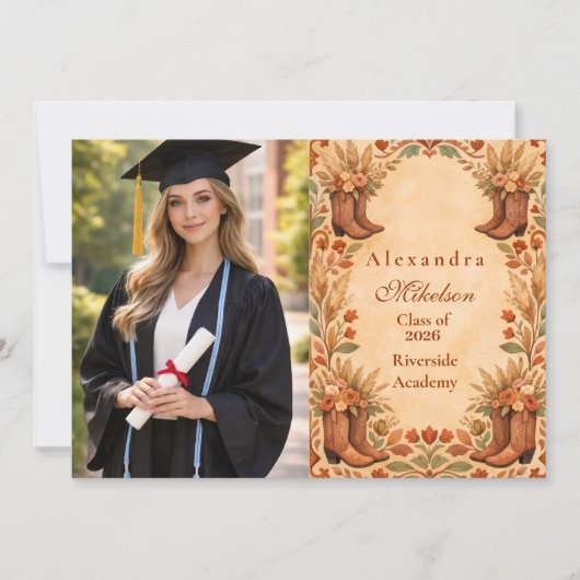 Faire-part Photo Western Wildflower Country Party (Devant)