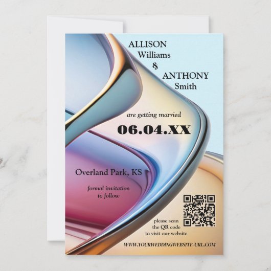 Faire-part Photo Whimsical Modern Art Abstrait Enregistrer la (Dos)