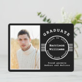 Faire-part Photographie Moderne Grandes Blancs Et Noirs (Debout devant)