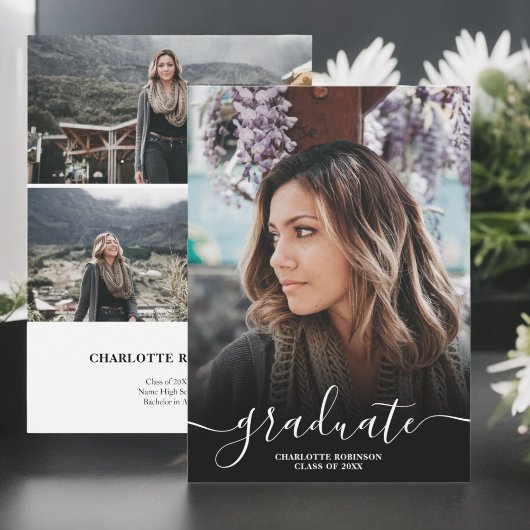 Faire-part Photographie noir et blanc de l'écriture de diplôm